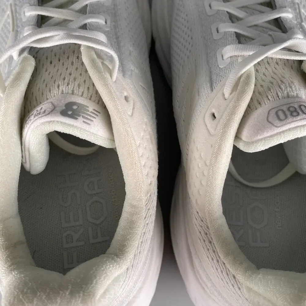 New Balance Fresh Foam x 1080v13 Womens 10 White/Silver Metallic Running Sneaker